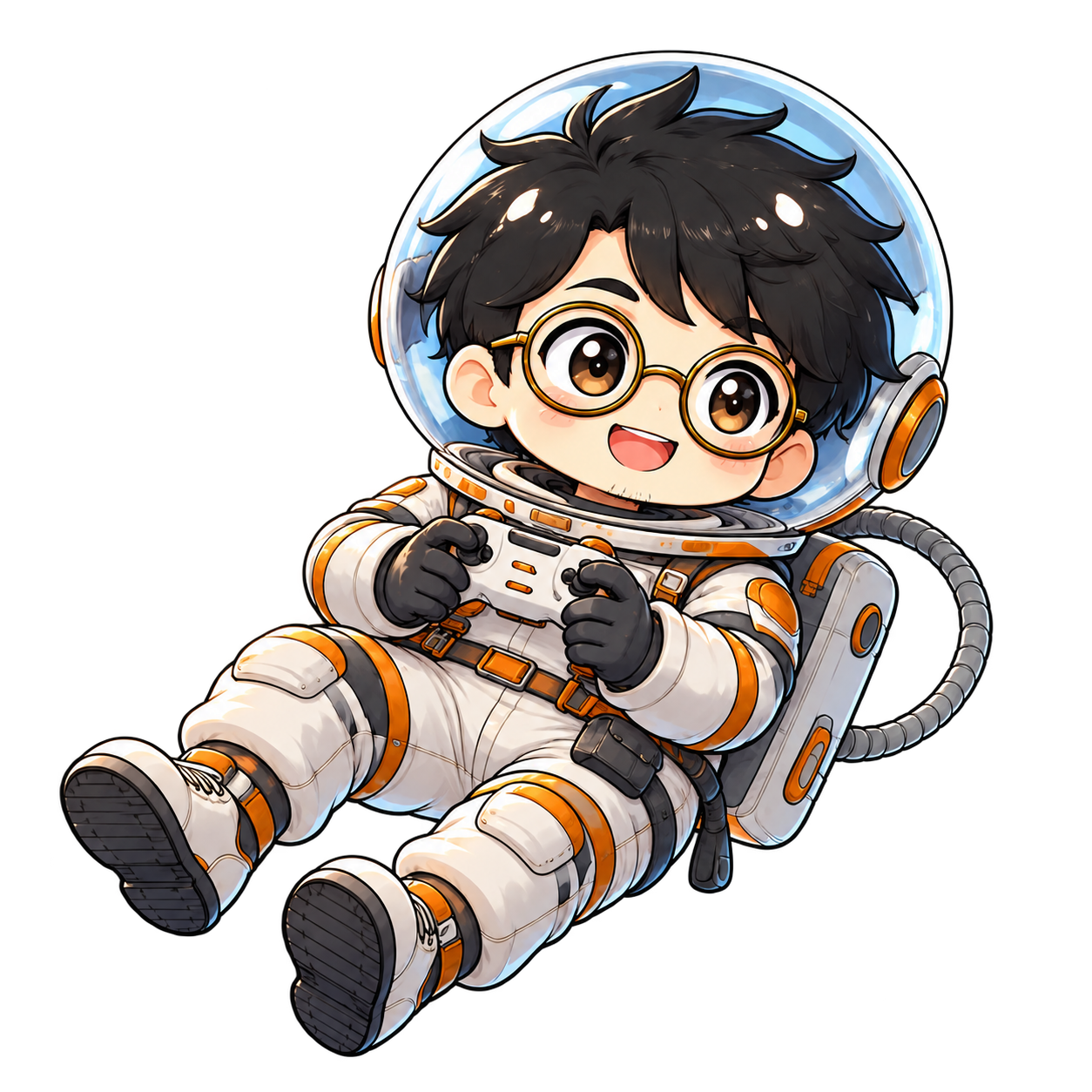コントローラーを持って無重力の宇宙をふわふわ漂うかい